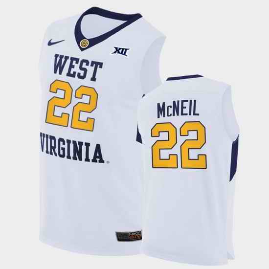 Men West Virginia Mountaineers Sean Mcneil Home White Authentic Jersey